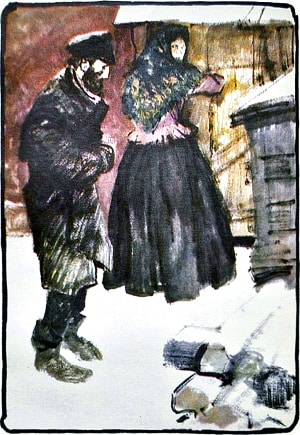 Иллюстрация П. Пинкисевича к рассказу Чехова «Нищий»