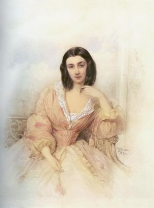 Прасковья Арсеньевна Бартенева (1811-1872) на фоне Кремля. Дочь А.И.Бартенева, фрейлина, известная певица. 1841