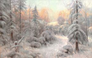 Зима в лесу. Художник Сергей Семенович Егорнов, 1916