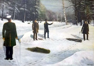 Дуэль А. С. Пушкина с Дантесом. Неизвестный художник, 1928