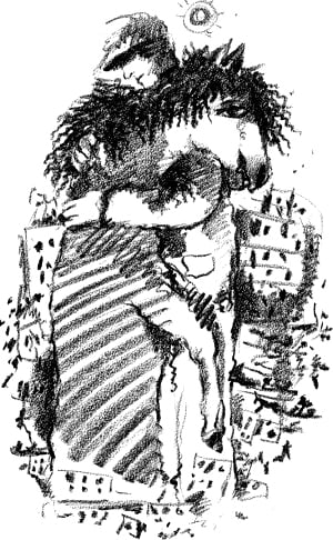 Иллюстрация А. Г. Тышлера к стихотворению В. В. Маяковского «Хорошее отношение к лошадям», 1936 г.