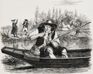 Рыбак и маленькая рыбешка. Художник Жан Иньяс Изидор (Жерар) Гранвиль. 1838 г.