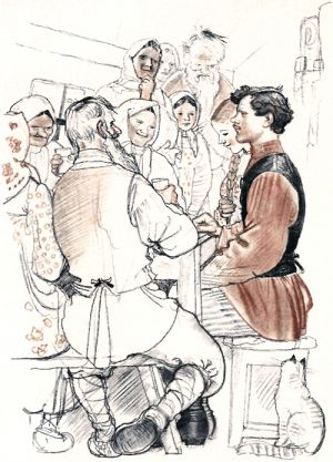 Иллюстрация А. Слепкова к рассказу Толстого «Солдаткино житье»