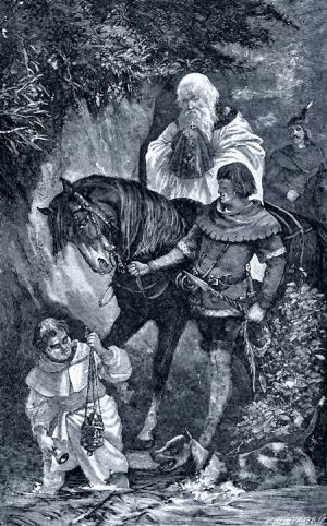 Иллюстрация К. Вейермана к балладе Жуковского «Граф Гапсбургский»