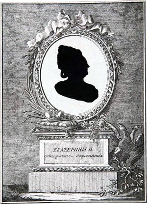 Портрет Екатерины II с медальона работы Ф. Г. Сидо, 1782 г.