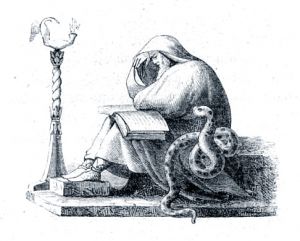 Иллюстрация к стихотворению «ФИЛОСОФЫ ПЬЯНЫЙ И ТРЕЗВЫЙ» найденная в рукописях Державина