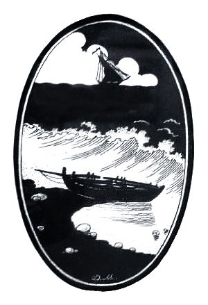 Иллюстрация Д. И. Митрохина к стихотворению М. Ю. Лермонтова «Челнок».  Около 1919 г.