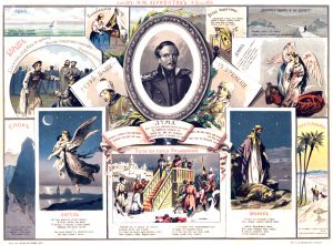 Иллюстрация к стихотворению Лермонтова «Ангел» на хромо-литографии И. Д. Сытина и Ко, 1887