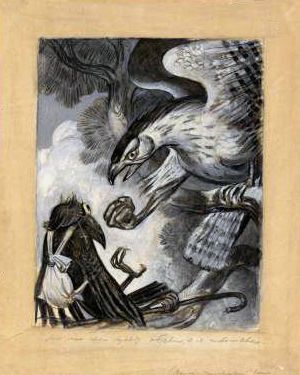 Иллюстрация к сказке М. Е. Салтыкова-Щедрина «Ворон-челобитчик». Черемных Михаил Михайлович, 1939