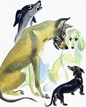 Иллюстрация к рассказу Куприна «Собачье счастье». Г. А. В. Траугот