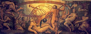 Оскопление Урана Кроном. Джорджо Вазари и Жерарди Христофано, XVI век