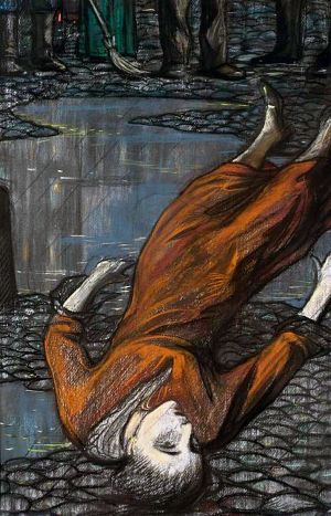 «А внизу – в глазах открытых – сила умерла…». Иллюстрация к стихотворению А. Блока «Повесть». И. Глазунов, 1971.