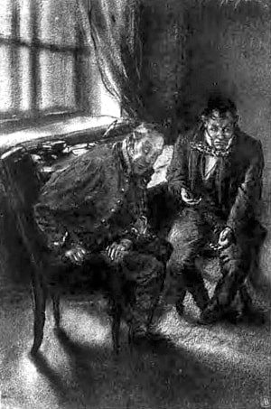 Иллюстрация Н. А. Зубчанинова к комедии Н. В. Гоголя «Тяжба» (1902 г.)