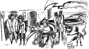 Иллюстрация к стихотворению В. Маяковского «Блэк энд уайт». Бурлюк Давид Давидович, 1925 