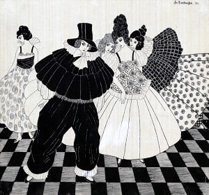 Иллюстрация к стихотворению А. А. Блока «В кабаках, в переулках, в извивах...». А. Г. Платунова, 1920