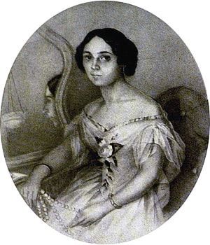 Е. А. Денисьева (1826-1864). Акварель Иванова, 1851