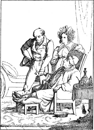 Иллюстрация к басне Крылова «Подагра и Паук». Сапожников Андрей Петрович, 1830-е гг.