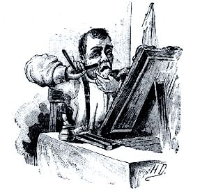 Иллюстрация Н. В. Денисова (1898 г.) к басне Крылова «Бритвы»