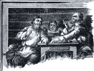 Иллюстрация Н. В. Денисова (1898 г.) к басне Крылова «Три Мужика»