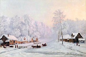 Зимний день. Художник В. Е. Экгорст, 1884