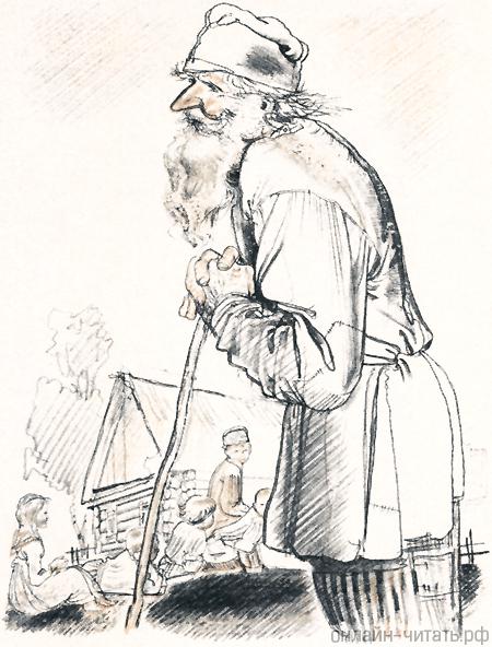 Иллюстрация А. Слепкова к рассказу Толстого «Старая лошадь»