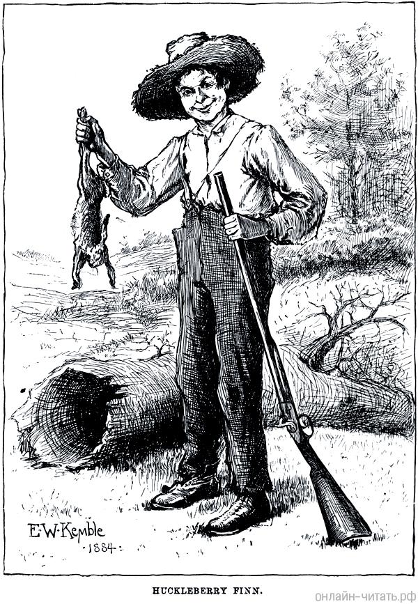 Приключения Гекльберри Финна с иллюстрациями Э. У. Кембла (1-е издание 1884 года)