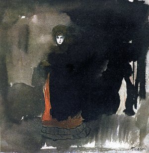 Иллюстрация Леона Бакста к стихотворению А. А. Блока «Незнакомка», 1907