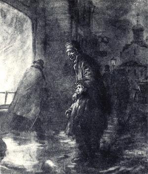 Иллюстрация А. П. Апсита к рассказу А. П. Чехова «Устрицы», 1903