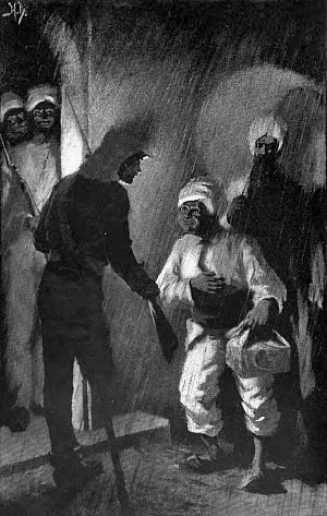 Иллюстрация к повести Артура Конан Дойла «Знак четырёх». Художник Герберт Денман, 1890