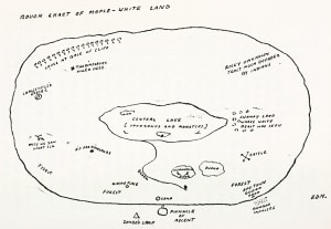 Карта Страны Мепл-Уайта. Иллюстрация к перому изданию романа Артура Конан Дойла «Затерянный мир», 1912
