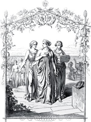 Елена. Иллюстрация Энгельберта Зейбертца (1813–1905) к «Фаусту» И. В. Гёте (1749-1832)