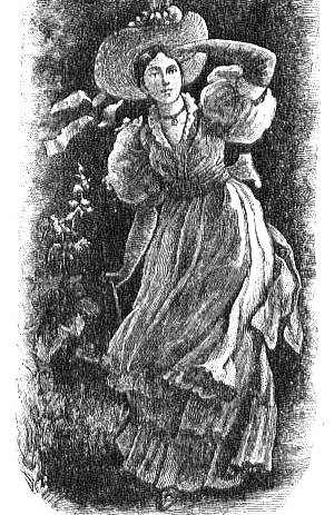 Жена Чертокуцкого замечает едущих к ним гостей. Иллюстрация Штейна к повести Гоголя «Коляска»