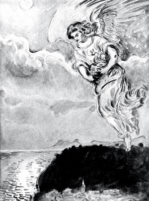 Иллюстрация к стихотворению Лермонтова «По небу полуночи ангел летел...»