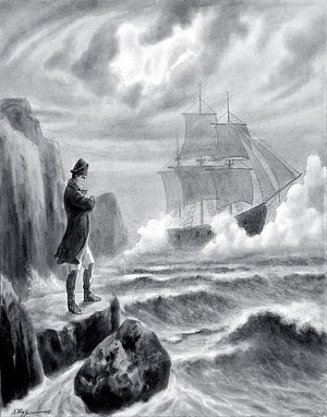 Иллюстрация Я. П. Турлыгина (1857-1909) к стихотворению М. Ю. Лермонтова «Воздушный корабль»