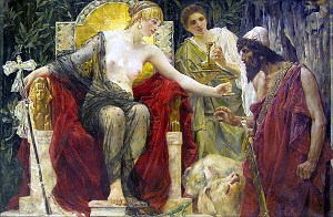 Цирцея и Улисс (Одиссей). Художник Бела Чикош-Сесия (1864-1931)