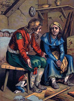 Иллюстрация к сказке Л. Н. Толстого «Мальчик с пальчик». Художник Карл Оффердингер (1829-1889)