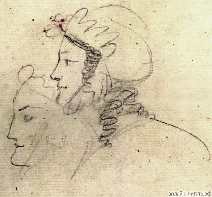 Екатерина Бакунина. Рисунок Александра Пушкина. 1819 г.