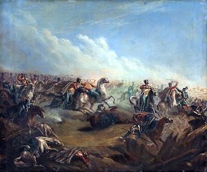 Атака лейб-гвардии гусар под Варшавой 26 августа 1831 года. М. Лермонтов, 1837