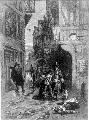 Лондонская улица во время чумы 1666 г. Рисунок Джелико
