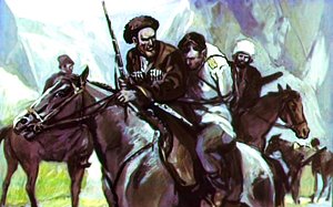 Жилина повезли в горы. Иллюстрация Г. Балашова к рассказу Л. Н. Толстого «Кавказский пленник»